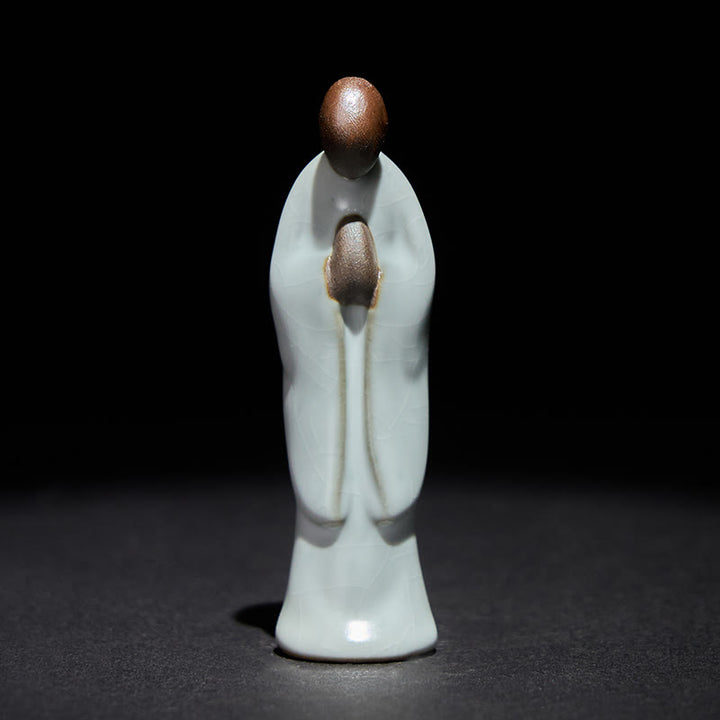 Buddha Stones, Medytacja, Mnich, Ceramiczna Figurka, Spokój, Dekoracja Domu - image 1