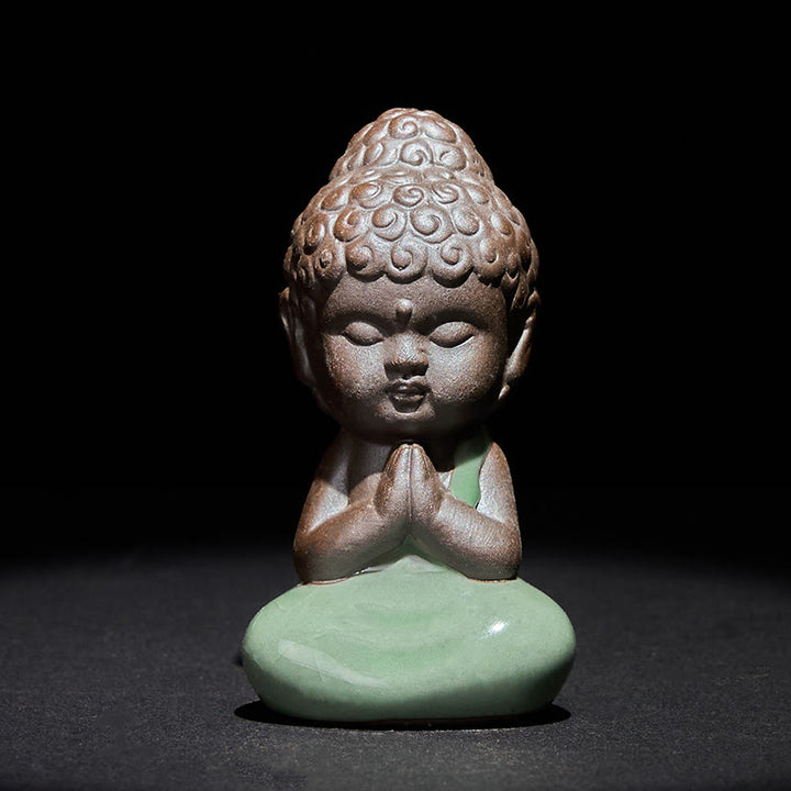 Buddha Stones, modlitwa, medytacja, odpoczywający mnich, ceramiczna figurka, spokój, dekoracja domu - Modlitwa 5*5*8,5 cm - image 0