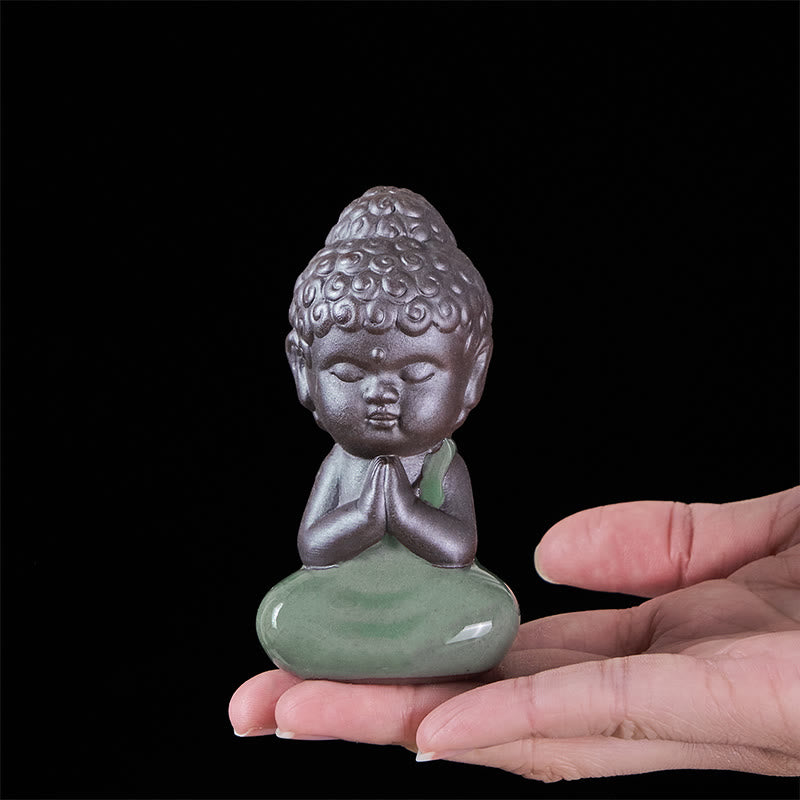 Buddha Stones, modlitwa, medytacja, odpoczywający mnich, ceramiczna figurka, spokój, dekoracja domu - image 6