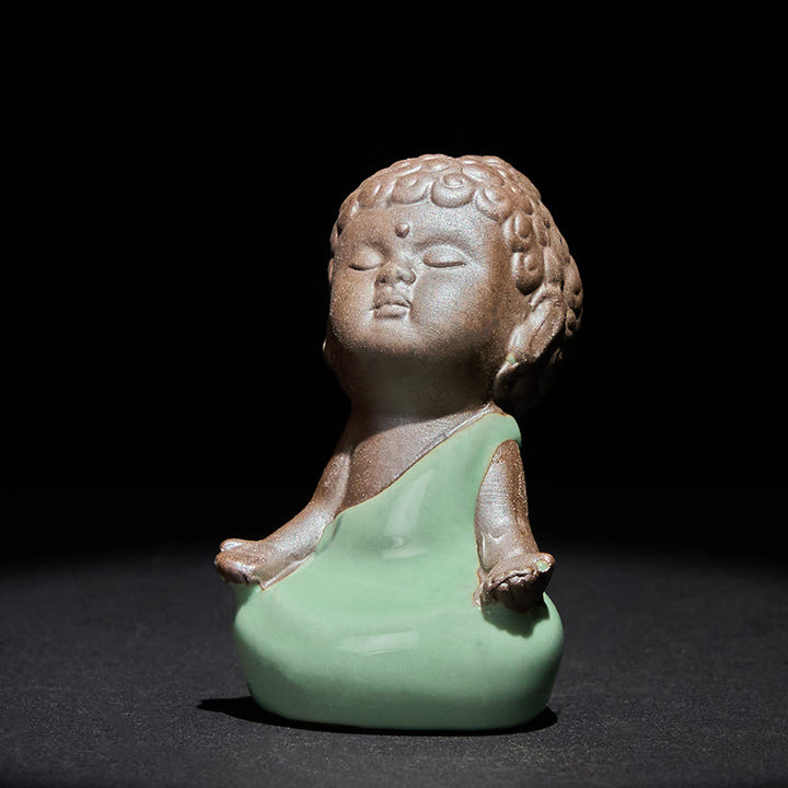 Buddha Stones, modlitwa, medytacja, odpoczywający mnich, ceramiczna figurka, spokój, dekoracja domu - image 11
