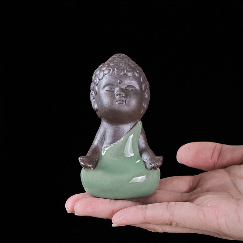 Buddha Stones, modlitwa, medytacja, odpoczywający mnich, ceramiczna figurka, spokój, dekoracja domu - image 15