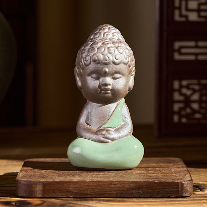 Buddha Stones, modlitwa, medytacja, odpoczywający mnich, ceramiczna figurka, spokój, dekoracja domu - image 22