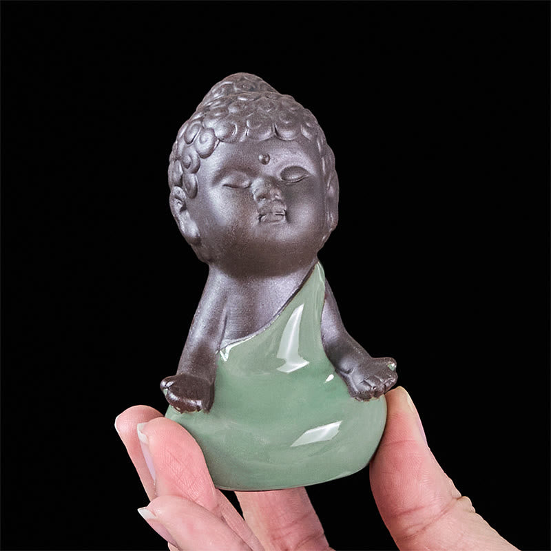 Buddha Stones, modlitwa, medytacja, odpoczywający mnich, ceramiczna figurka, spokój, dekoracja domu - image 16