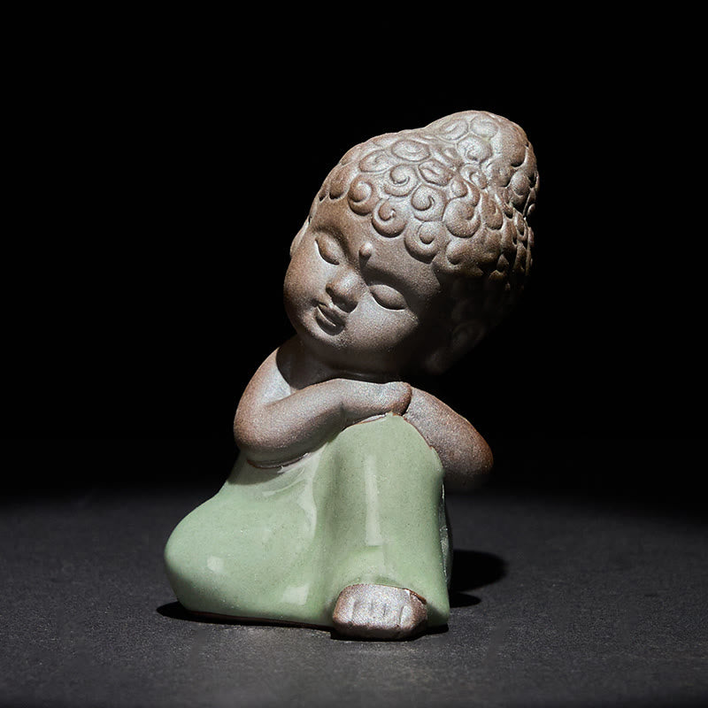 Buddha Stones, modlitwa, medytacja, odpoczywający mnich, ceramiczna figurka, spokój, dekoracja domu - image 33