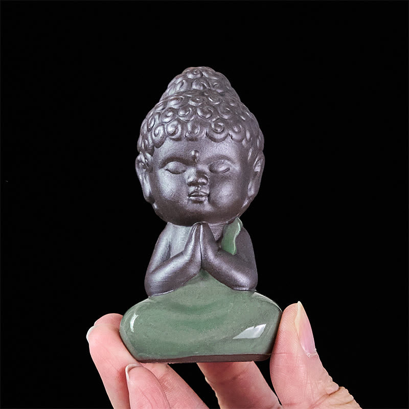 Buddha Stones, modlitwa, medytacja, odpoczywający mnich, ceramiczna figurka, spokój, dekoracja domu - image 8