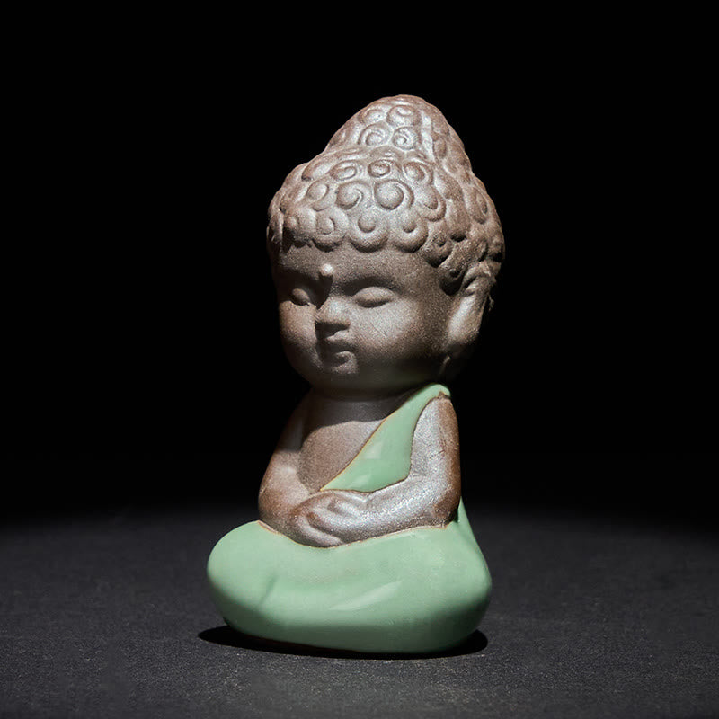 Buddha Stones, modlitwa, medytacja, odpoczywający mnich, ceramiczna figurka, spokój, dekoracja domu - image 20