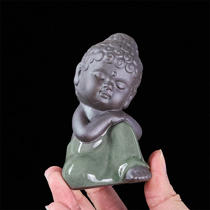 Buddha Stones, modlitwa, medytacja, odpoczywający mnich, ceramiczna figurka, spokój, dekoracja domu - image 38