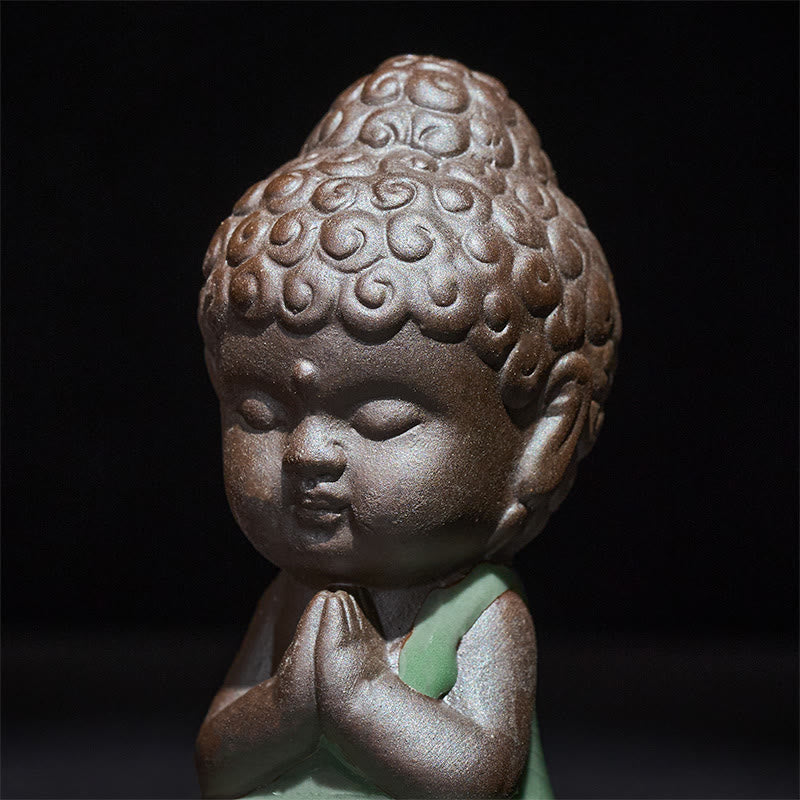 Buddha Stones, modlitwa, medytacja, odpoczywający mnich, ceramiczna figurka, spokój, dekoracja domu - image 7