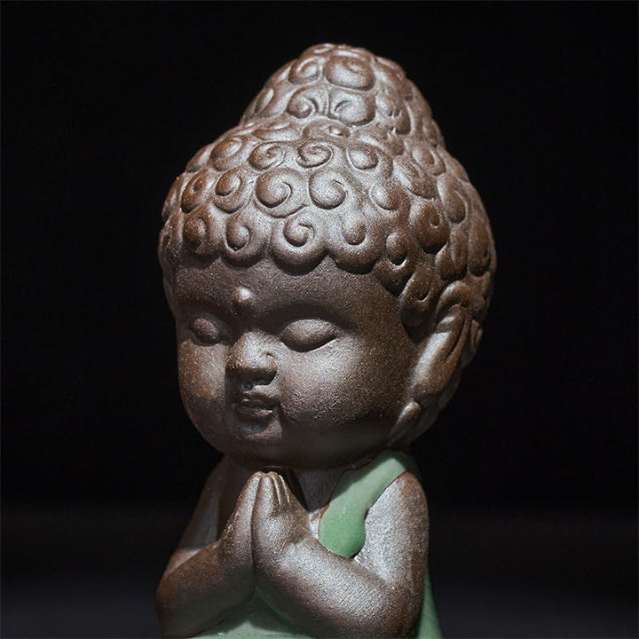 Buddha Stones, modlitwa, medytacja, odpoczywający mnich, ceramiczna figurka, spokój, dekoracja domu - image 7