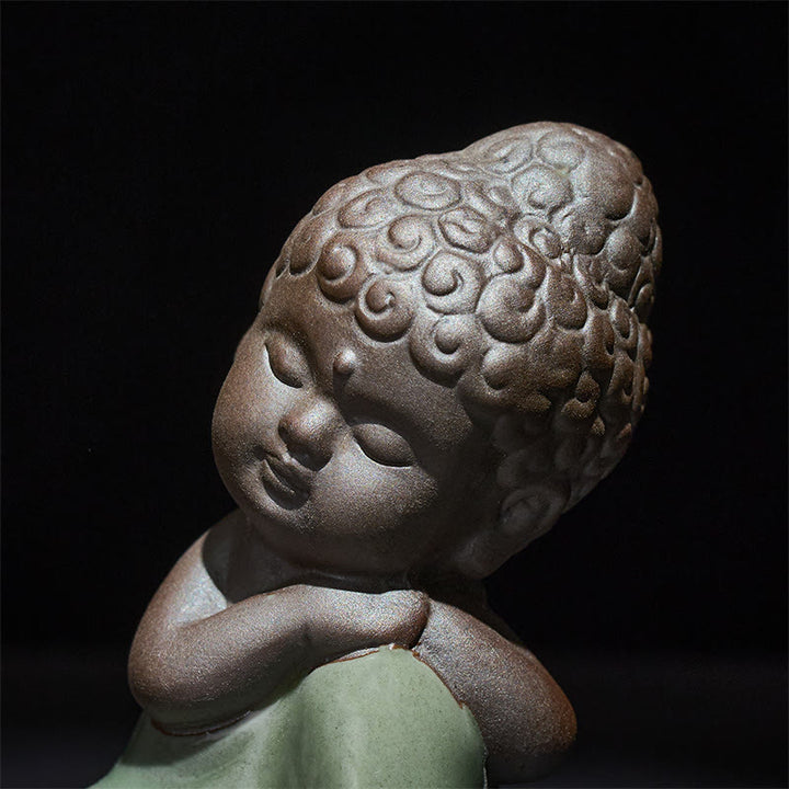 Buddha Stones, modlitwa, medytacja, odpoczywający mnich, ceramiczna figurka, spokój, dekoracja domu - image 39