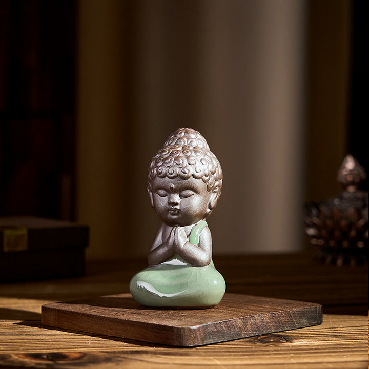 Buddha Stones, modlitwa, medytacja, odpoczywający mnich, ceramiczna figurka, spokój, dekoracja domu - image 4