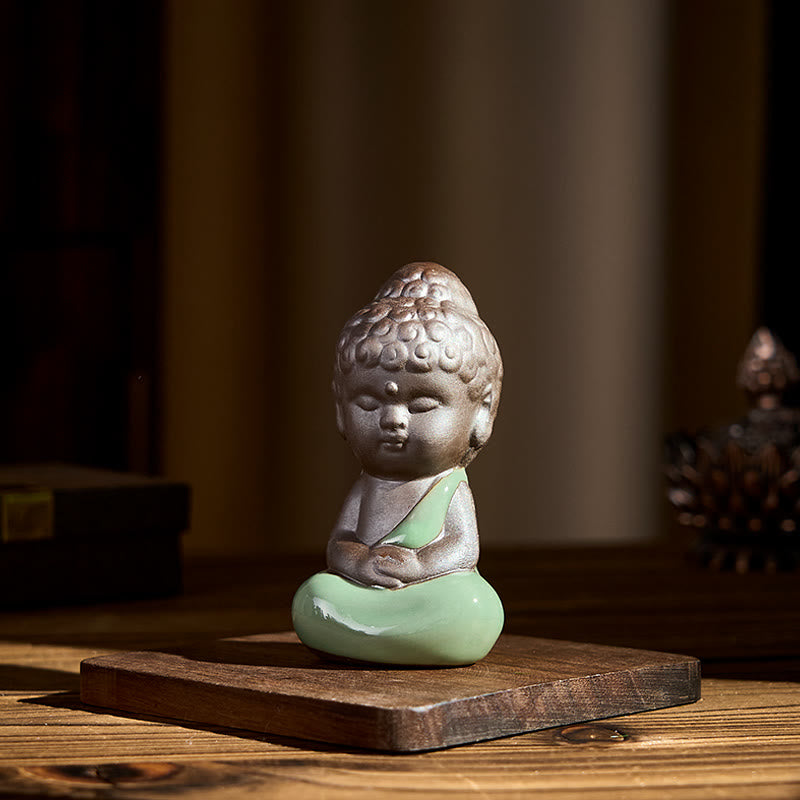 Buddha Stones, modlitwa, medytacja, odpoczywający mnich, ceramiczna figurka, spokój, dekoracja domu - image 24