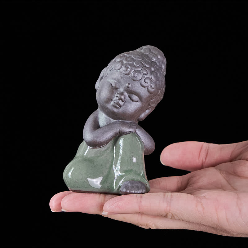 Buddha Stones, modlitwa, medytacja, odpoczywający mnich, ceramiczna figurka, spokój, dekoracja domu - image 37