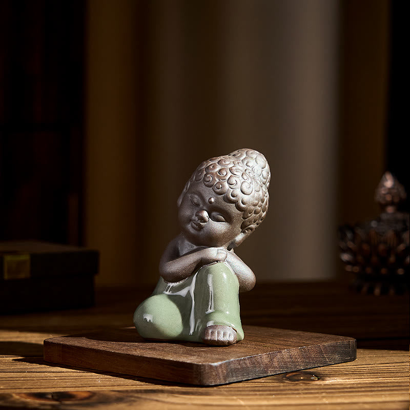 Buddha Stones, modlitwa, medytacja, odpoczywający mnich, ceramiczna figurka, spokój, dekoracja domu - image 36