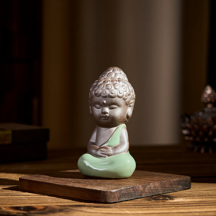 Buddha Stones, modlitwa, medytacja, odpoczywający mnich, ceramiczna figurka, spokój, dekoracja domu - image 25