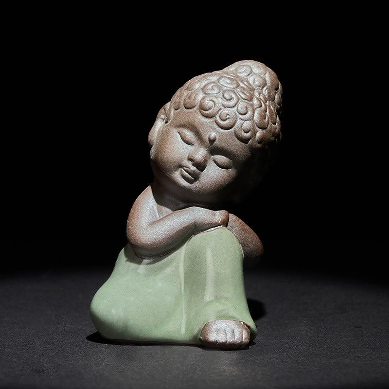 Buddha Stones, modlitwa, medytacja, odpoczywający mnich, ceramiczna figurka, spokój, dekoracja domu - Reszta 4,5*5,5*8,5 cm - image 32