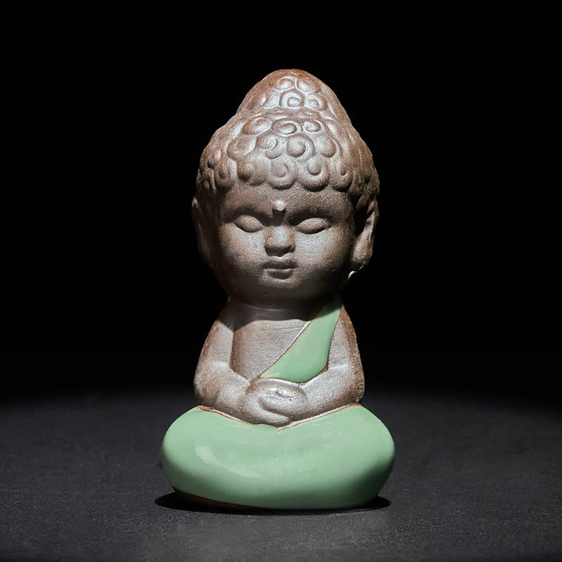Buddha Stones, modlitwa, medytacja, odpoczywający mnich, ceramiczna figurka, spokój, dekoracja domu - Medytacja 4,5*4,5*9 cm - image 18
