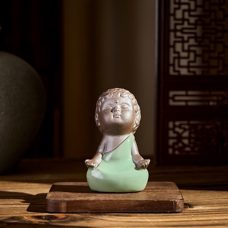 Buddha Stones, modlitwa, medytacja, odpoczywający mnich, ceramiczna figurka, spokój, dekoracja domu - image 13