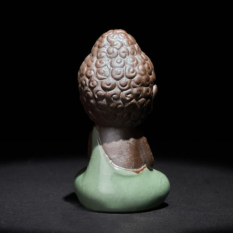 Buddha Stones, modlitwa, medytacja, odpoczywający mnich, ceramiczna figurka, spokój, dekoracja domu - image 2