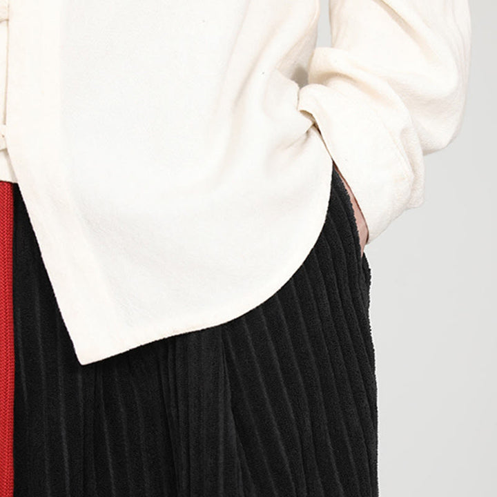 Męskie spodnie haremowe z bawełny z kontrastowym sznurkiem i kieszeniami w kontrastowe kolory z motywem Buddha Stones - image 6