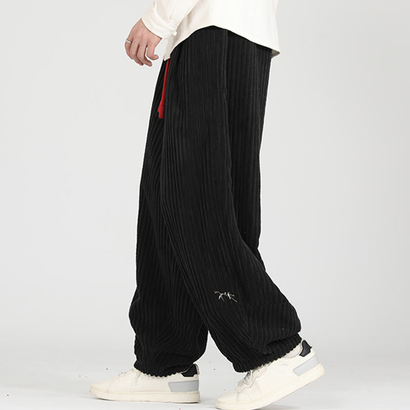 Męskie spodnie haremowe z bawełny z kontrastowym sznurkiem i kieszeniami w kontrastowe kolory z motywem Buddha Stones - image 5