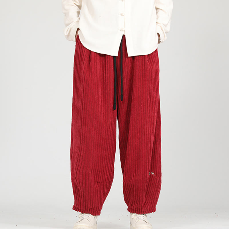 Męskie spodnie haremowe z bawełny z kontrastowym sznurkiem i kieszeniami w kontrastowe kolory z motywem Buddha Stones - image 10