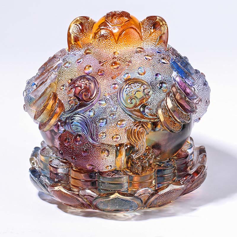 Buddha Stones, monety Feng Shui z żabą, ręcznie robione dzieła sztuki z kryształu Liuli, bogactwo, dekoracja biura domowego - image 6