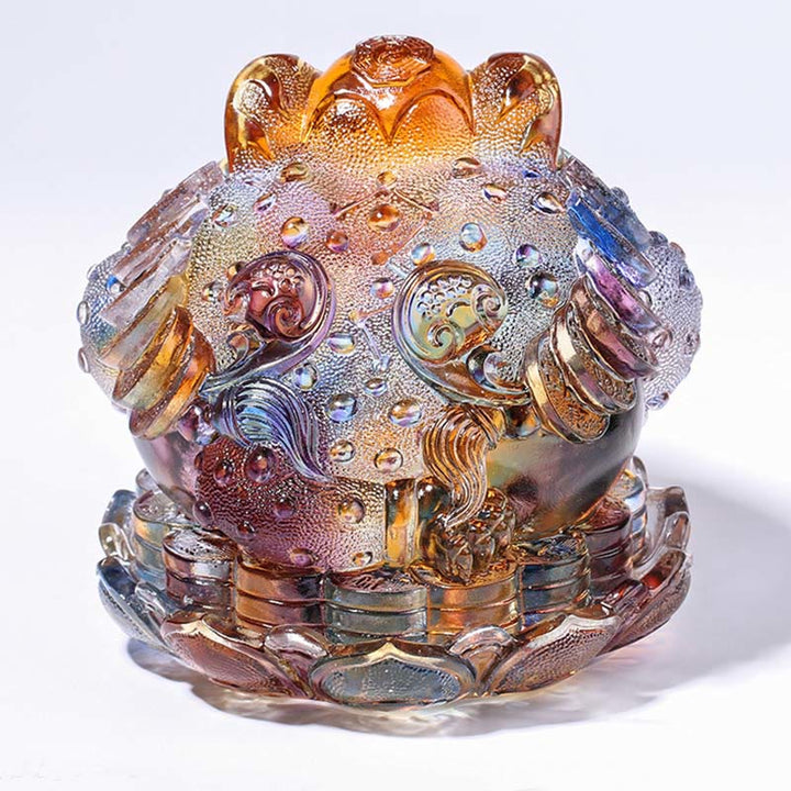 Buddha Stones, monety Feng Shui z żabą, ręcznie robione dzieła sztuki z kryształu Liuli, bogactwo, dekoracja biura domowego - image 6