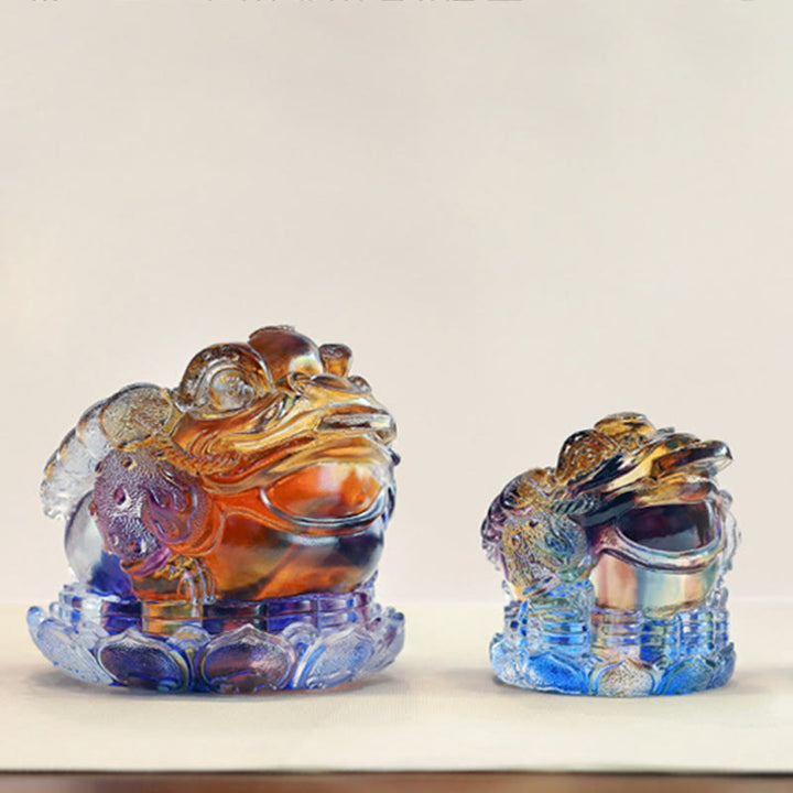 Buddha Stones, monety Feng Shui z żabą, ręcznie robione dzieła sztuki z kryształu Liuli, bogactwo, dekoracja biura domowego - image 13