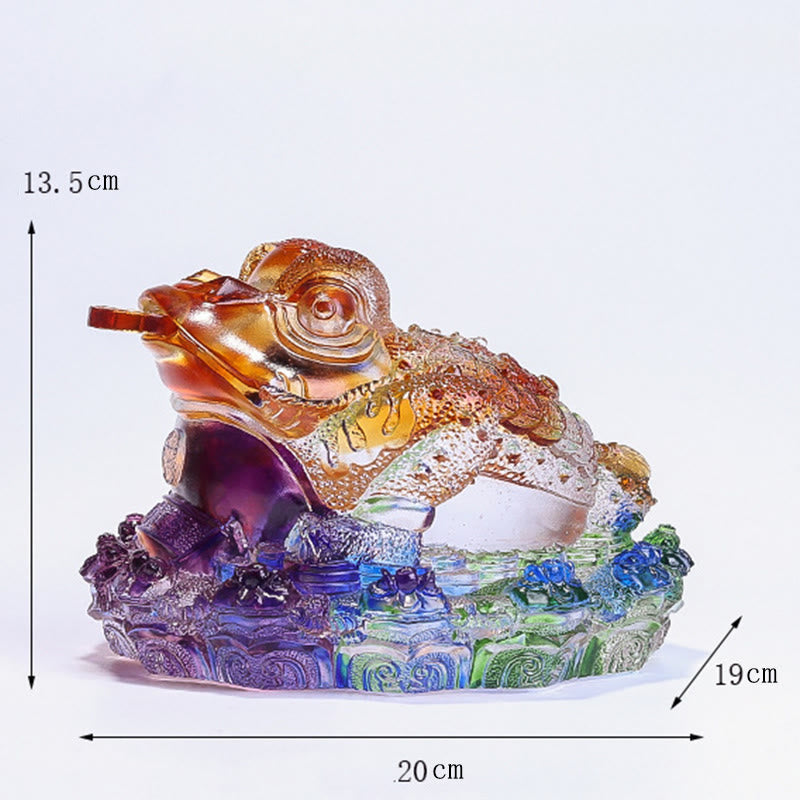 Buddha Stones, monety Feng Shui z żabą, ręcznie robione dzieła sztuki z kryształu Liuli, bogactwo, dekoracja biura domowego - image 20