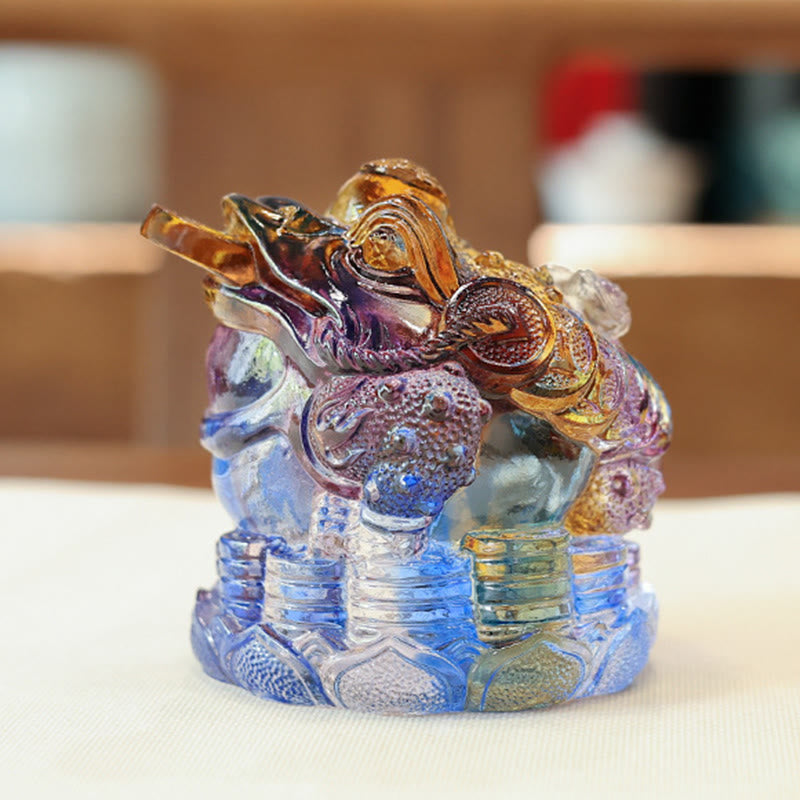 Buddha Stones, monety Feng Shui z żabą, ręcznie robione dzieła sztuki z kryształu Liuli, bogactwo, dekoracja biura domowego - image 1