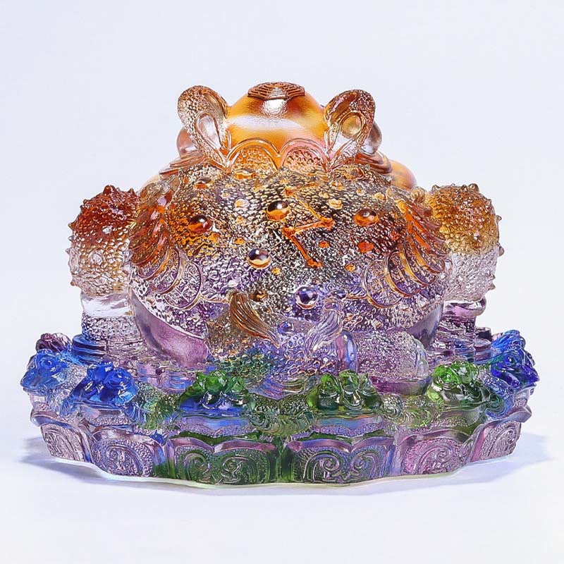 Buddha Stones, monety Feng Shui z żabą, ręcznie robione dzieła sztuki z kryształu Liuli, bogactwo, dekoracja biura domowego - image 21