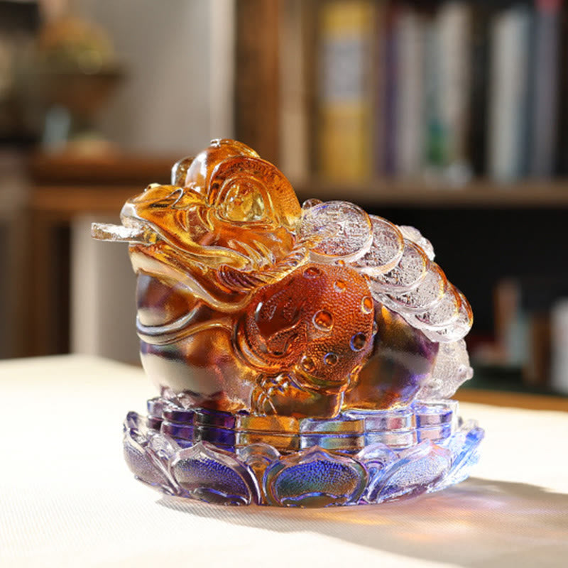 Buddha Stones, monety Feng Shui z żabą, ręcznie robione dzieła sztuki z kryształu Liuli, bogactwo, dekoracja biura domowego - image 8