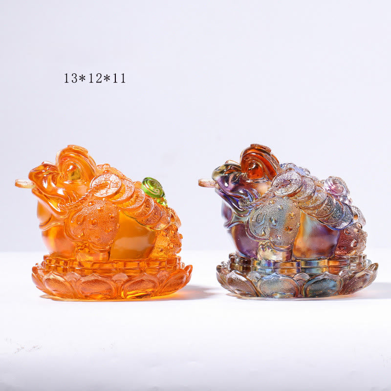 Buddha Stones, monety Feng Shui z żabą, ręcznie robione dzieła sztuki z kryształu Liuli, bogactwo, dekoracja biura domowego - image 18