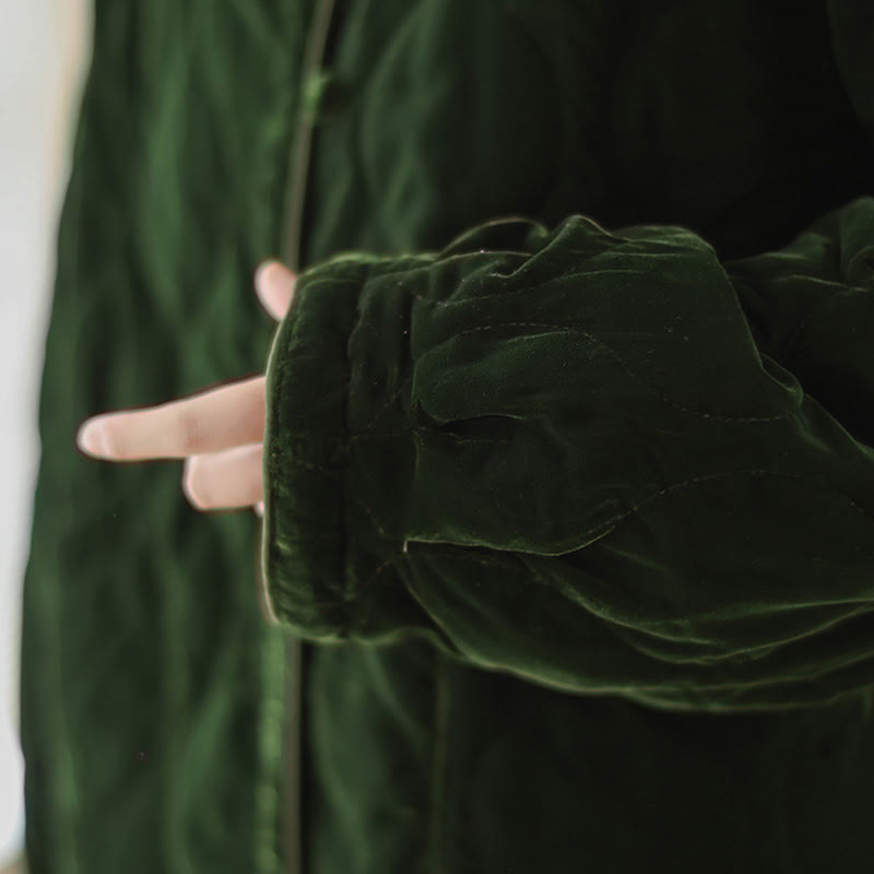 Buddha Stones, wzór diamentowy, krótka damska kurtka z długim rękawem, gruba, z kieszeniami - image 9