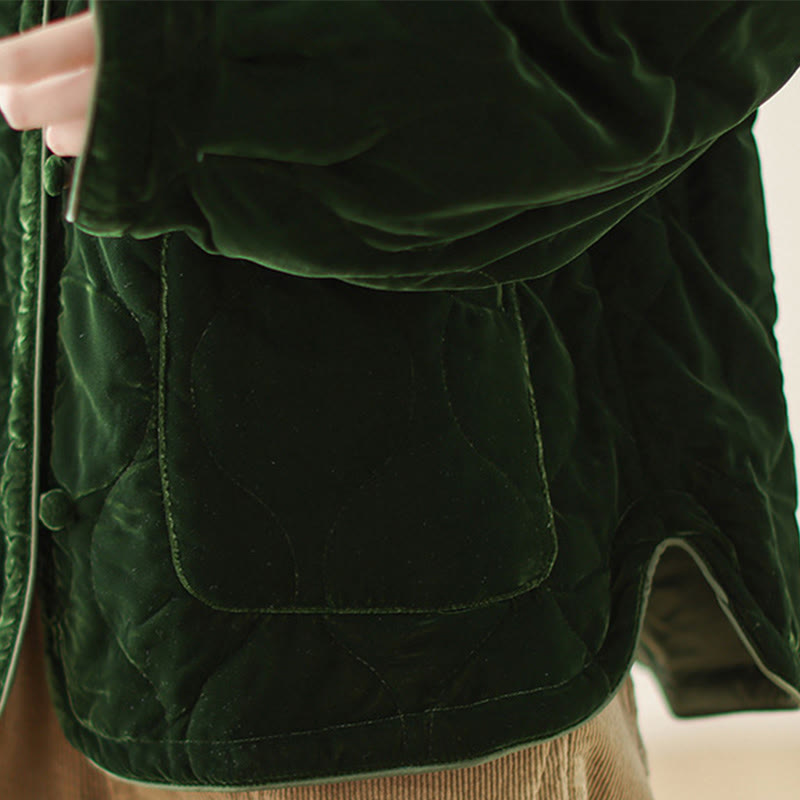 Buddha Stones, wzór diamentowy, krótka damska kurtka z długim rękawem, gruba, z kieszeniami - image 11