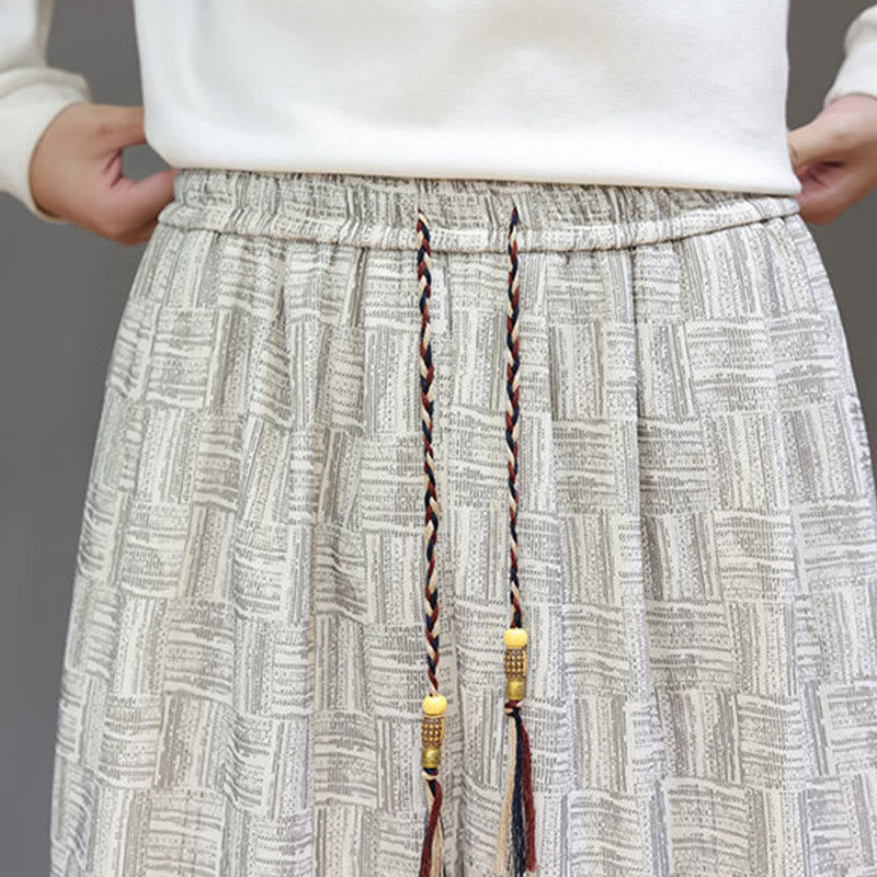 Spodnie haremowe męskie z kieszeniami, z bawełny sztruksowej, z motywem żakardowej kraty i Buddha Stones - image 19