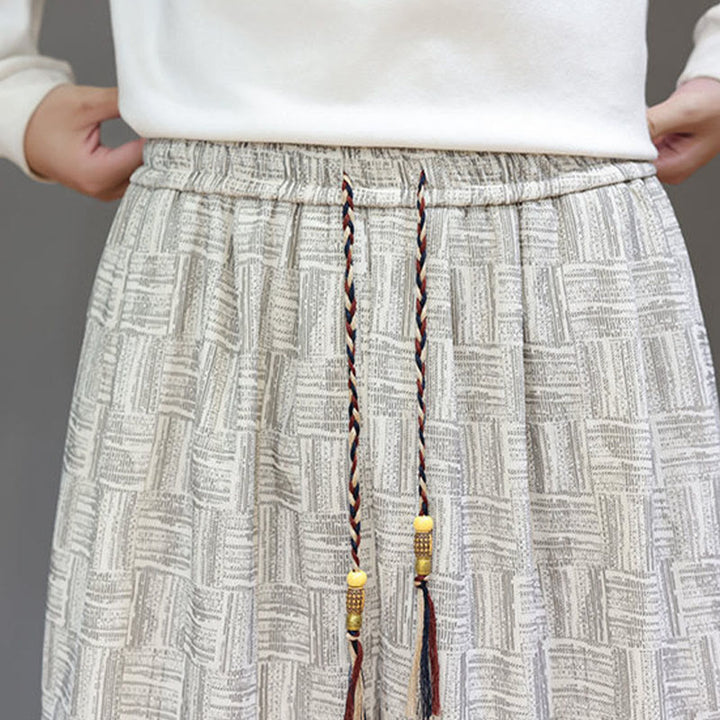 Spodnie haremowe męskie z kieszeniami, z bawełny sztruksowej, z motywem żakardowej kraty i Buddha Stones - image 19