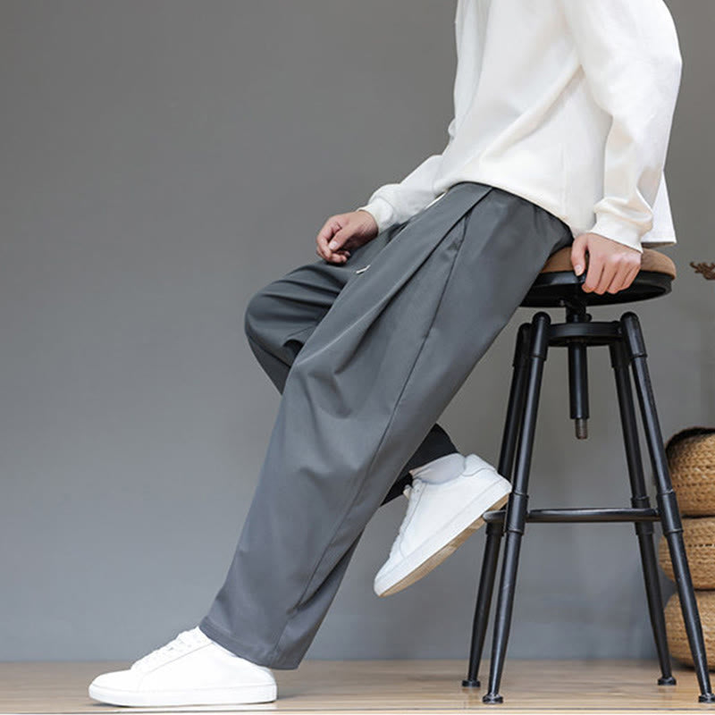 Męskie spodnie haremowe z kieszeniami i prostymi nogawkami w jednolitym kolorze z motywem Buddha Stones - image 8