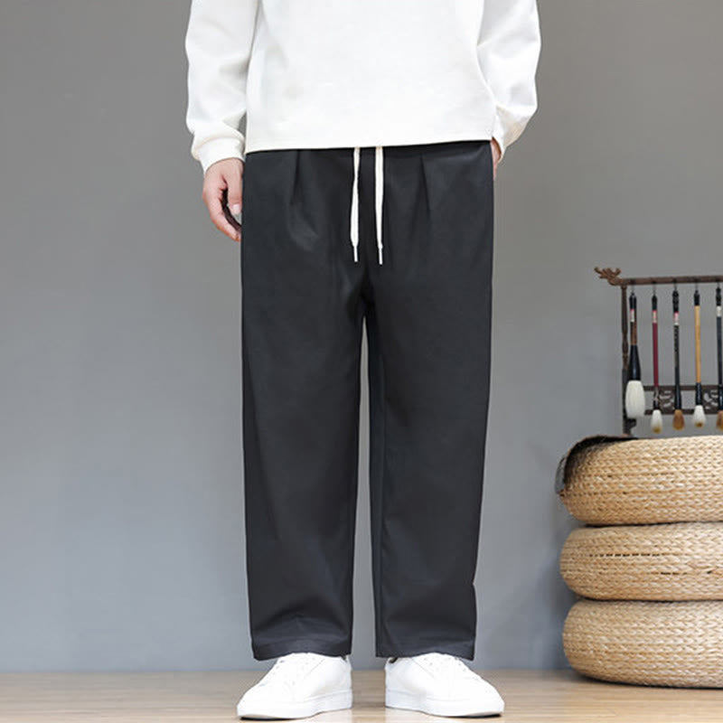 Męskie spodnie haremowe z kieszeniami i prostymi nogawkami w jednolitym kolorze z motywem Buddha Stones - image 23