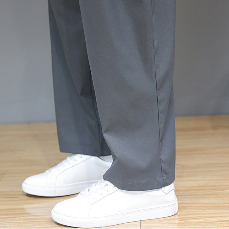 Męskie spodnie haremowe z kieszeniami i prostymi nogawkami w jednolitym kolorze z motywem Buddha Stones - image 12