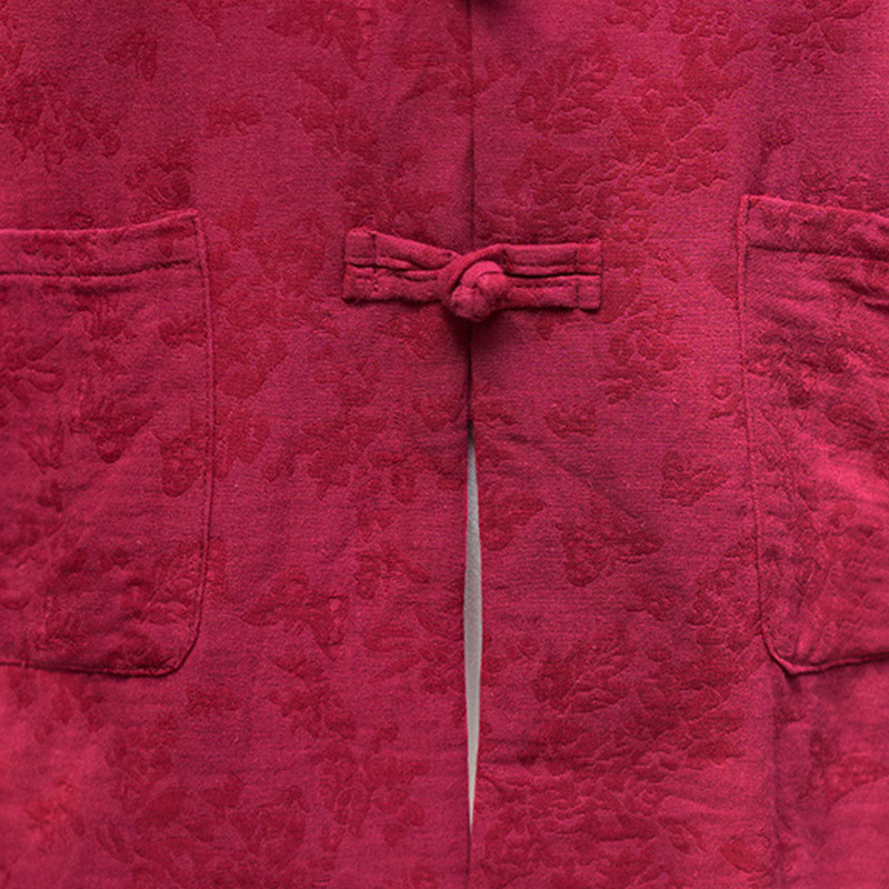 Koszula damska z długim rękawem i kieszeniami, z guzikami żaba i żakardem, z motywem Buddha Stones - image 11