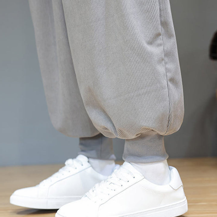 Spodnie męskie z bawełny do kostek z kieszeniami i wiosennymi, jednolitymi kolorami Buddha Stones - image 19