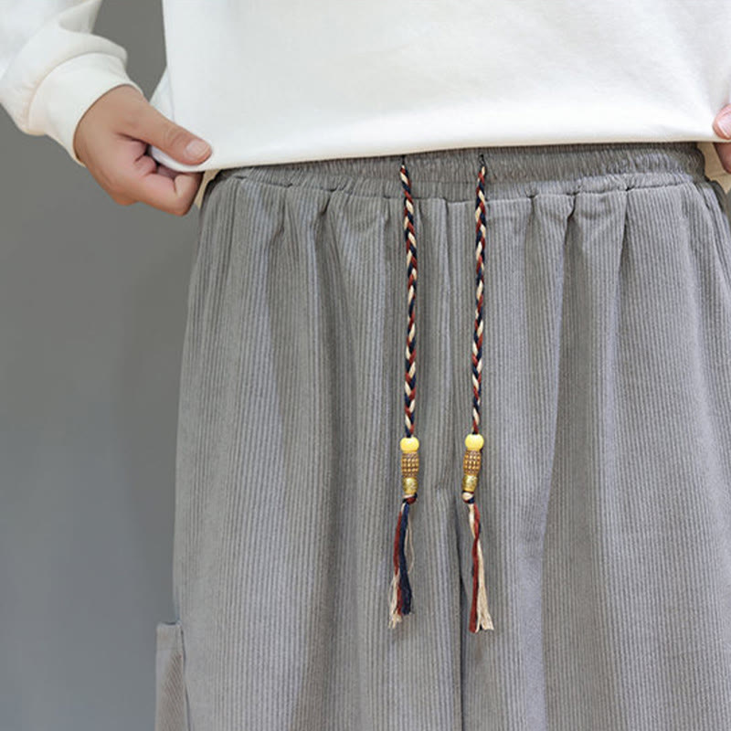 Spodnie męskie z bawełny do kostek z kieszeniami i wiosennymi, jednolitymi kolorami Buddha Stones - image 16