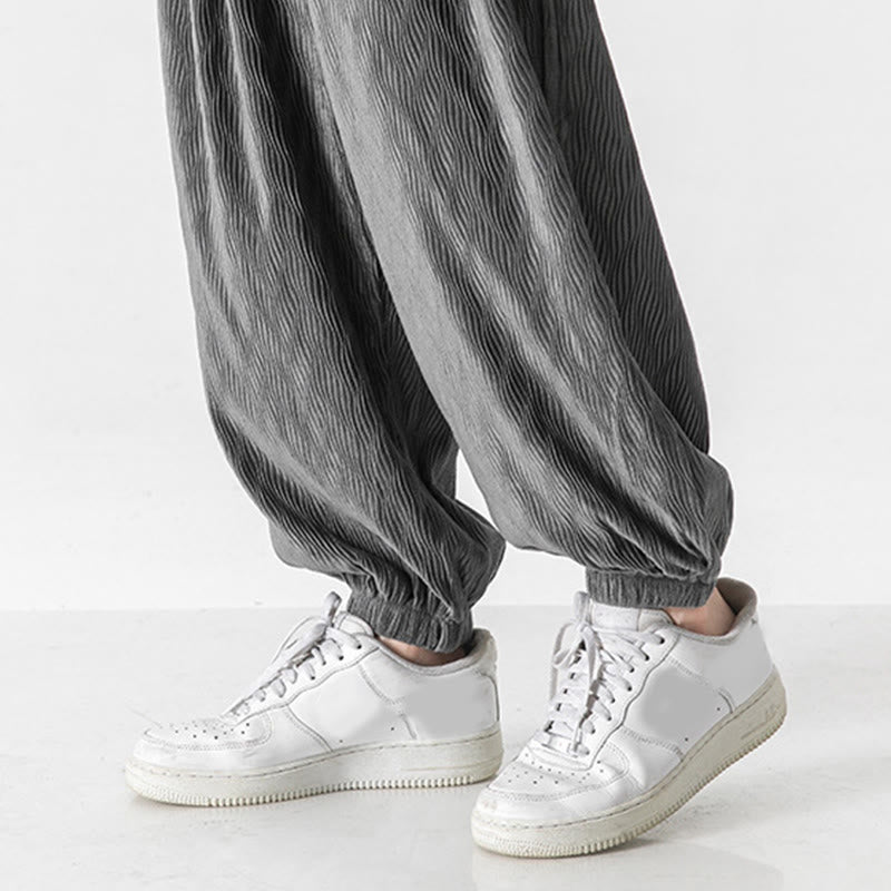 Męskie bawełniane spodnie z kieszeniami i ściągaczem w kształcie Buddha Stones - image 19