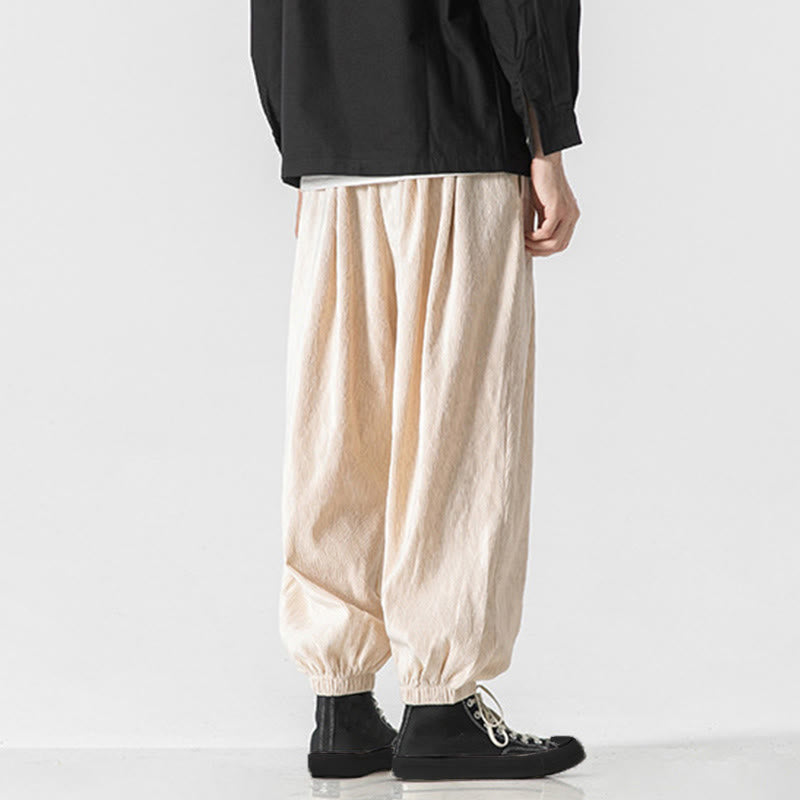 Męskie bawełniane spodnie z kieszeniami i ściągaczem w kształcie Buddha Stones - image 27