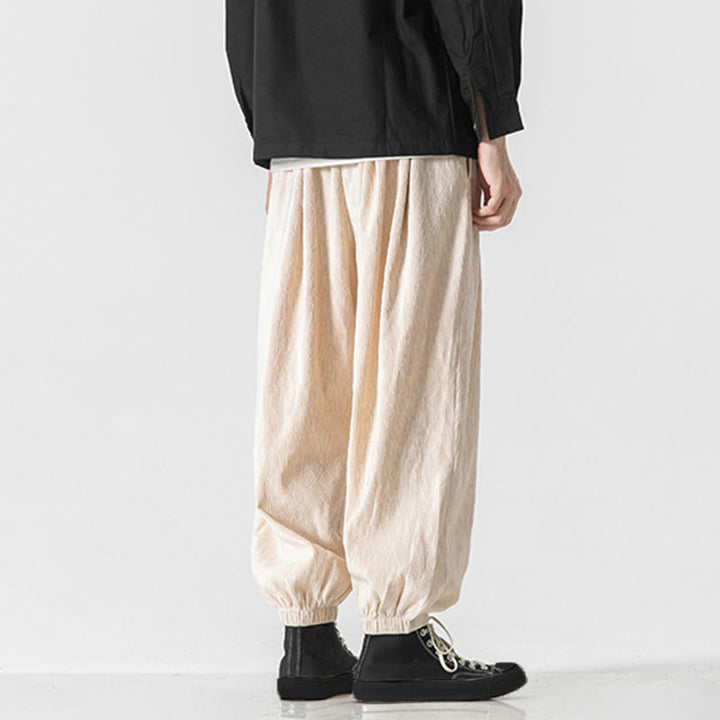 Męskie bawełniane spodnie z kieszeniami i ściągaczem w kształcie Buddha Stones - image 27