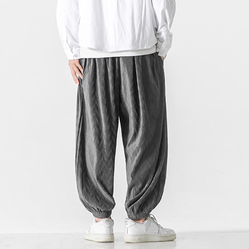 Męskie bawełniane spodnie z kieszeniami i ściągaczem w kształcie Buddha Stones - image 13