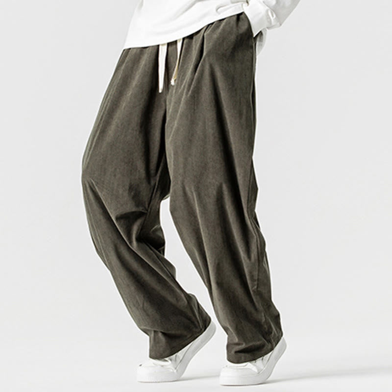 Spodnie męskie z szerokimi nogawkami i kieszeniami, zimowe, z sznurkiem ściągającym i bawełny, z motywem Buddha Stones - image 28