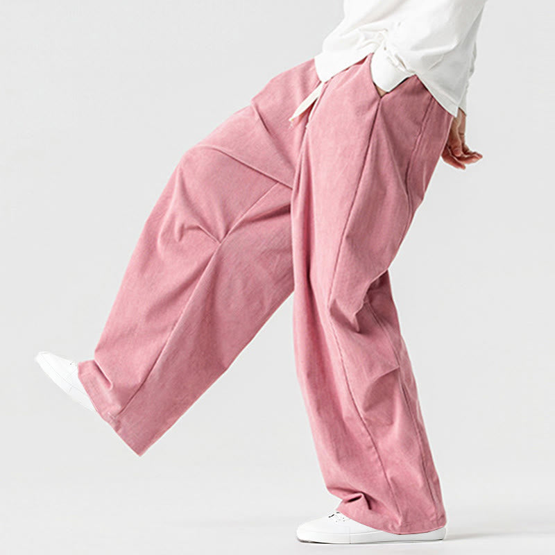 Spodnie męskie z szerokimi nogawkami i kieszeniami, zimowe, z sznurkiem ściągającym i bawełny, z motywem Buddha Stones - image 13